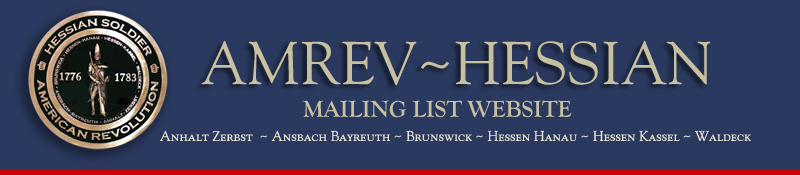 American Revolution Hessian mailing list website AMREV HESSIAN